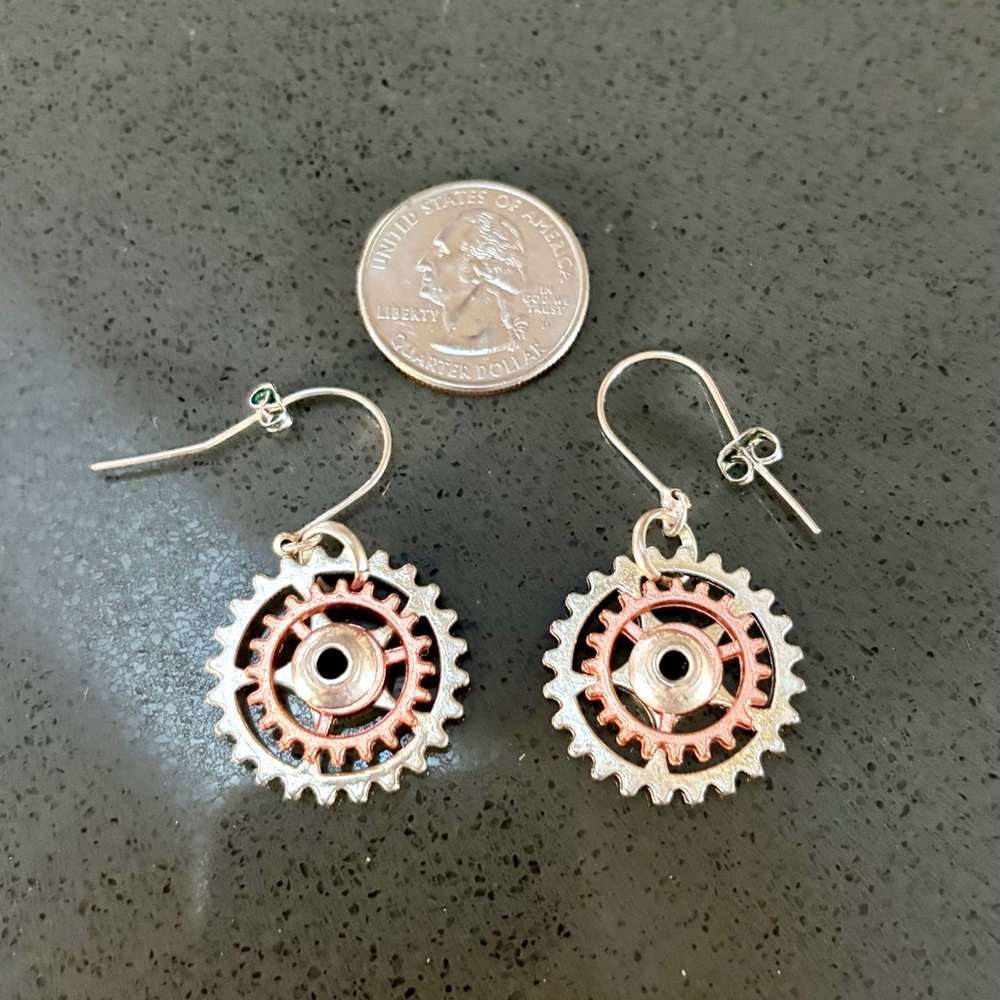 Gear Earrings - Picture 2 of 2